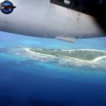 pohľad na ostrov z lietadla